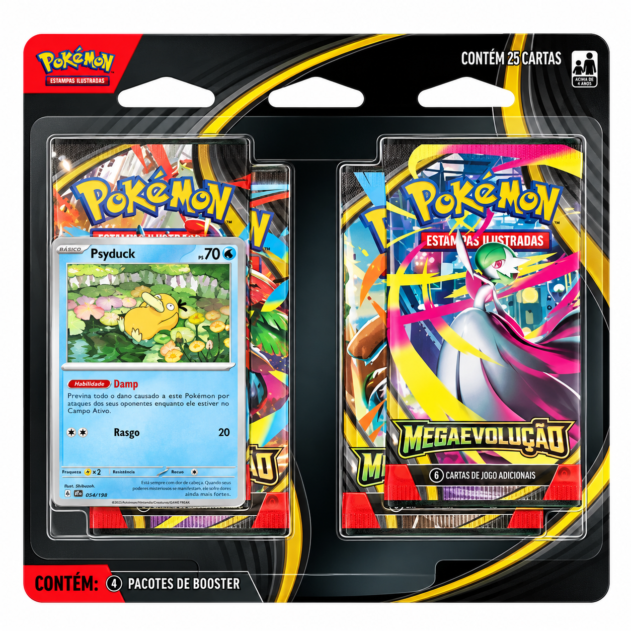 Blister Quádruplo Pokémon TCG — Megaevolução (ME01) — Psyduck